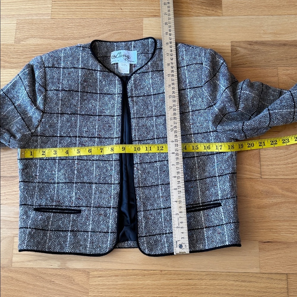 📍FIRM📍Vintage Tweed Dress Set Plaid wool - Picture 15 of 16